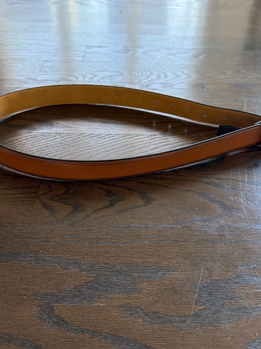 Men’s Slim Tan Leather Belt - Classic Neutral Accessory
